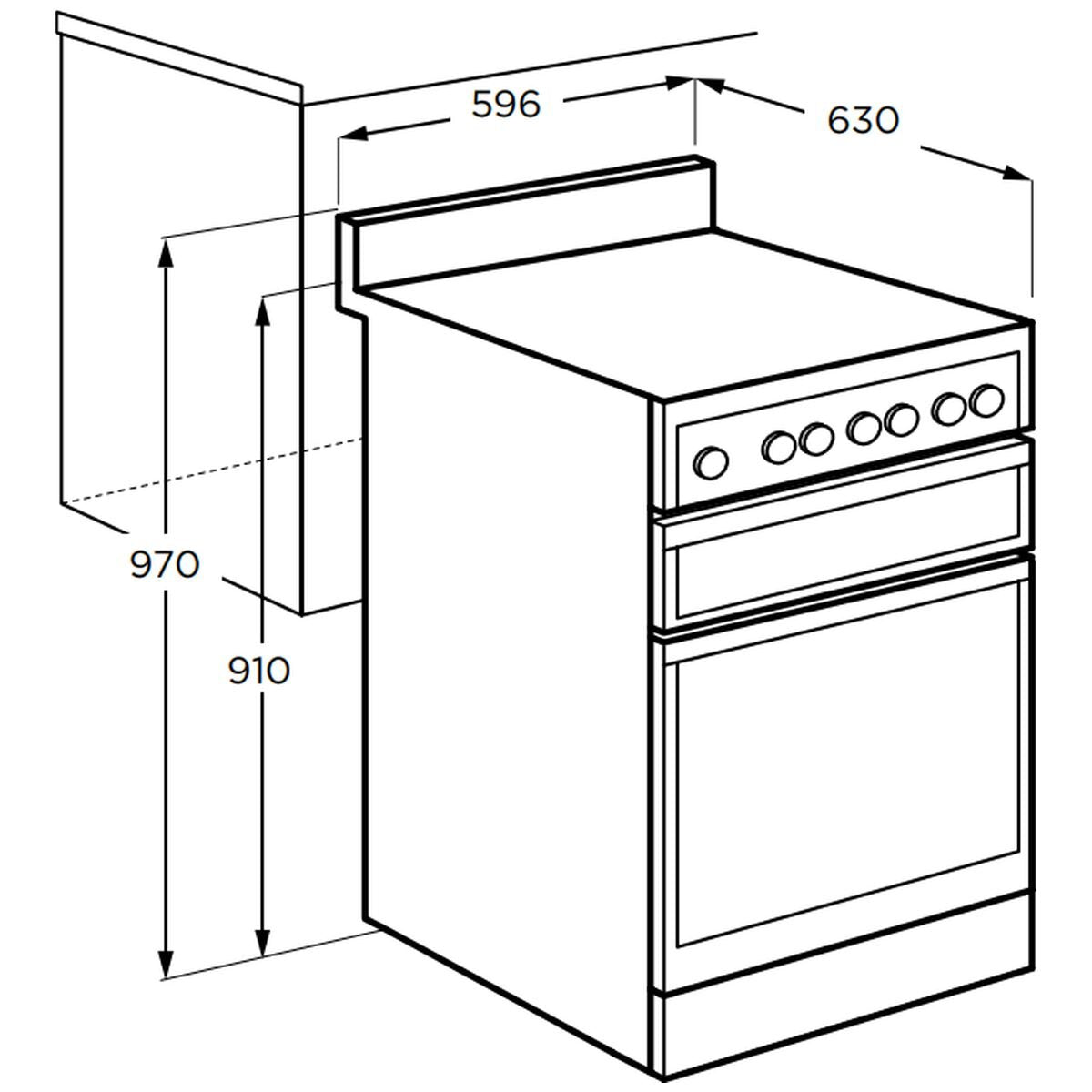 Westinghouse 60cm All Gas Freestanding Oven 80L - Stainless Steel, Wok Burner, Separate Grill - WFG612SCH
