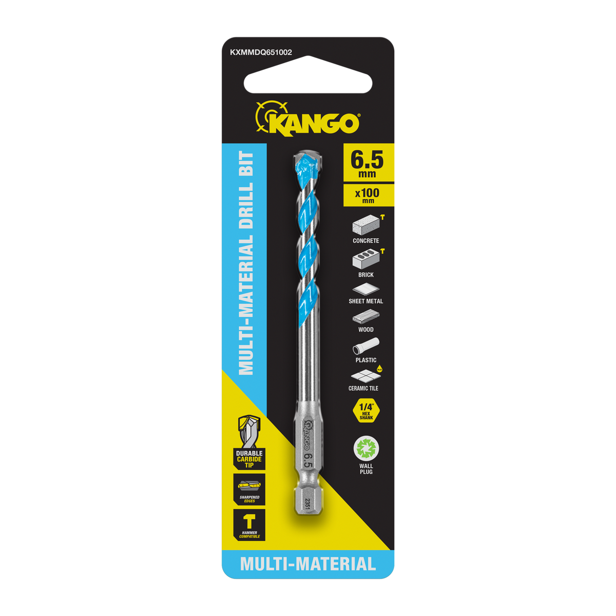 Kango Multi Material Drill Bit 6.5mm x 100mm - Durable Carbide Tip - Precision Start - SuperSaverAU - view 1