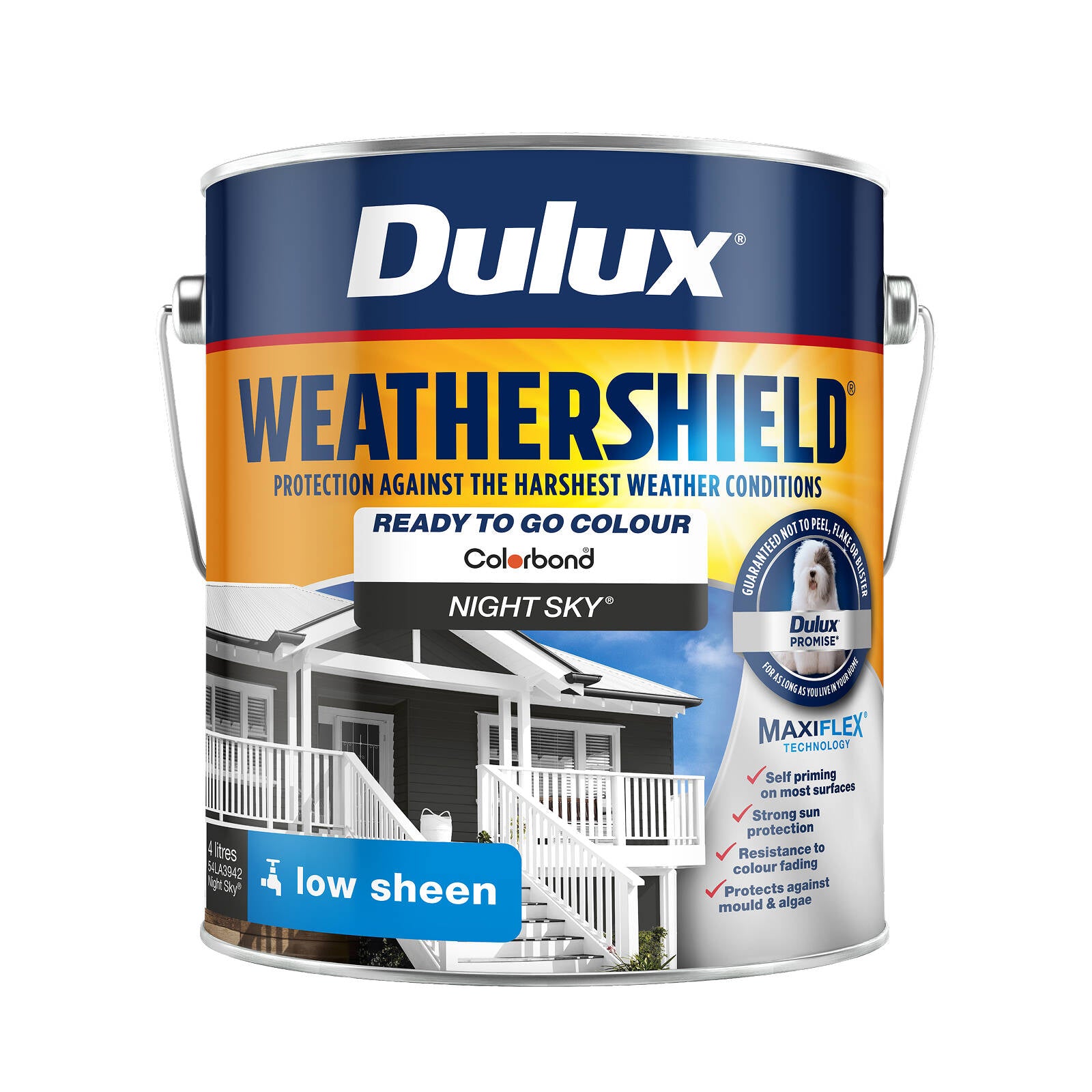 Dulux Weathershield 4L Night Sky Low Sheen Exterior Paint