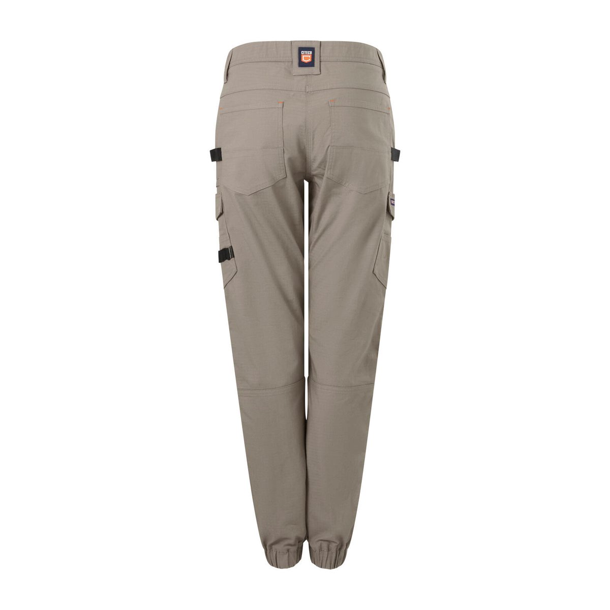 Citeco Women's Khaki Cuffed Cargo Ripstop Pant - Size 10, Stretch Cotton