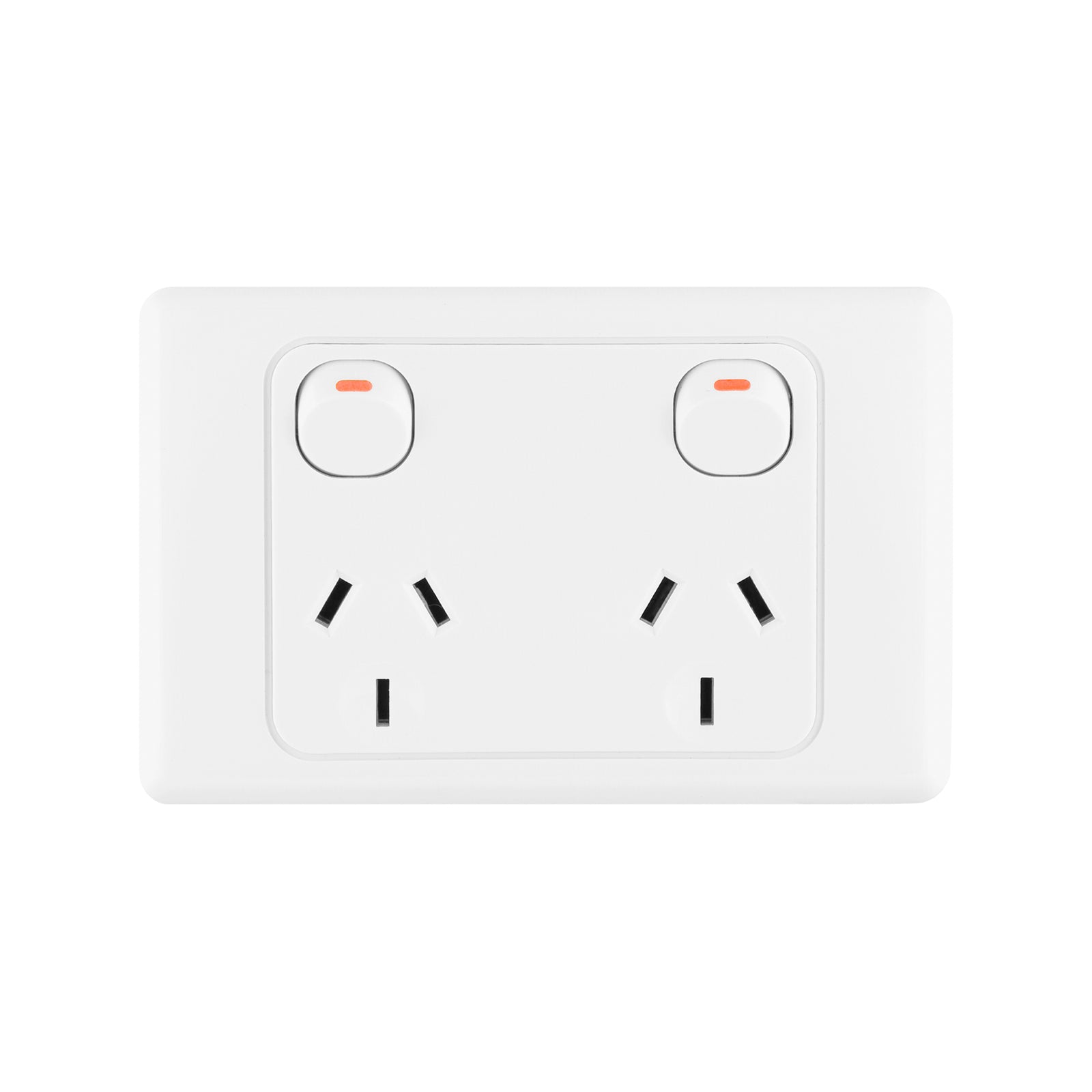 DETA 15A Double Power Point 250V White Polycarbonate 6216B