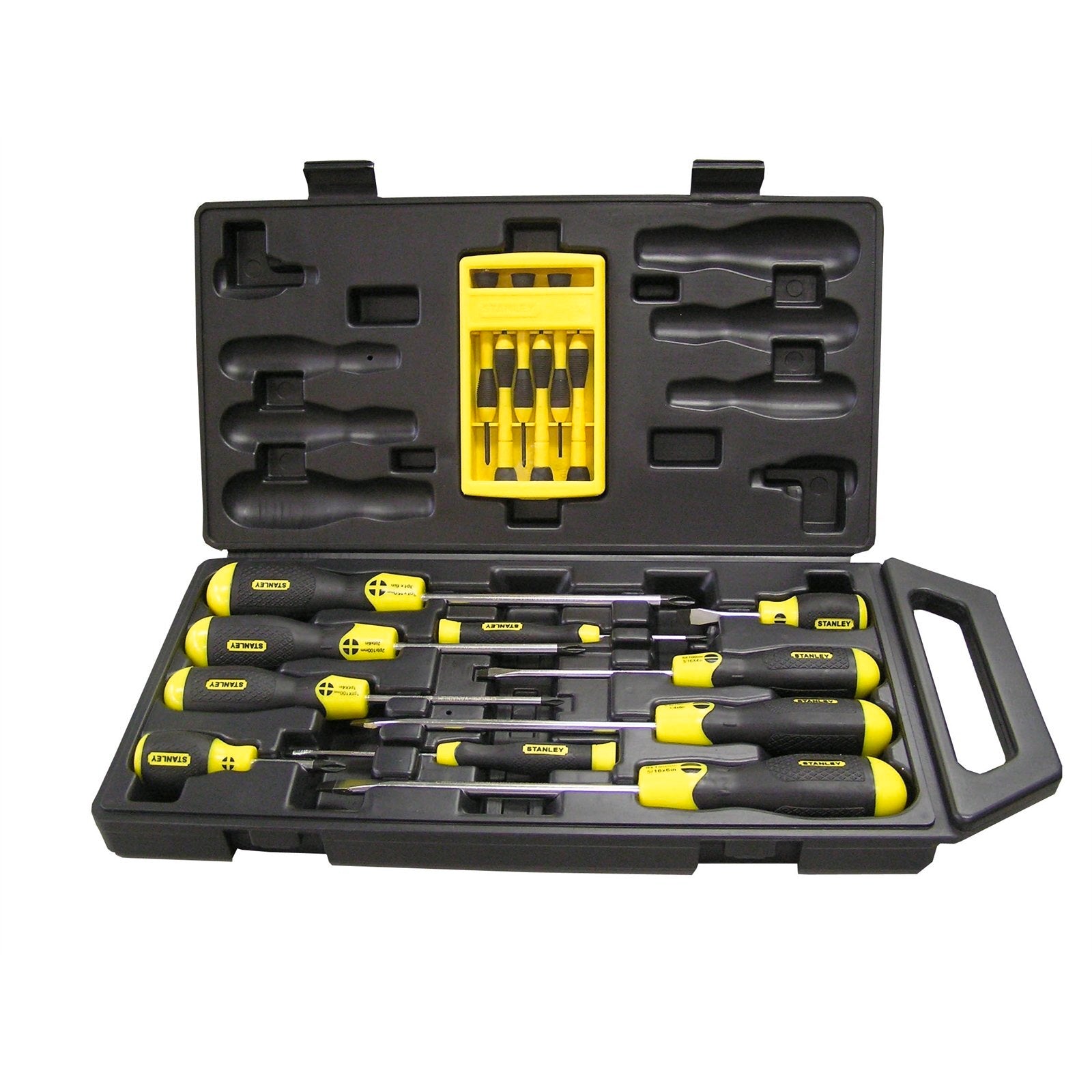 Stanley 16 Piece Cushion Grip Screwdriver Set, Yellow Bi-Material Handles