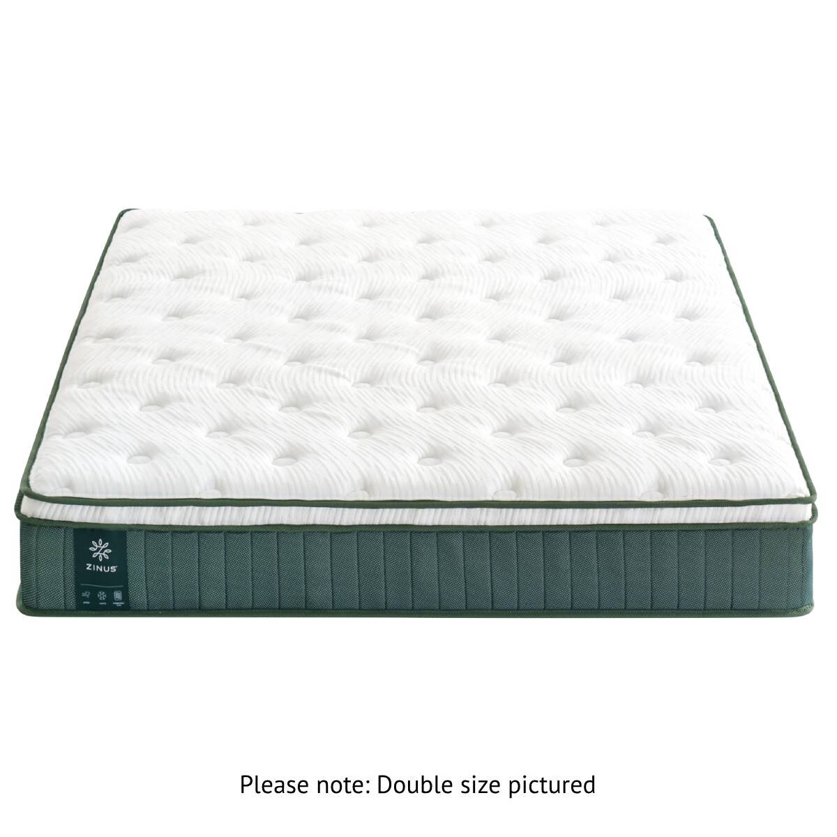 Zinus Double Green Premium Pocket Spring Euro Top Mattress - 5-Zone iCoils, Cooling Foam - AU-MSSBO4ZC-10D