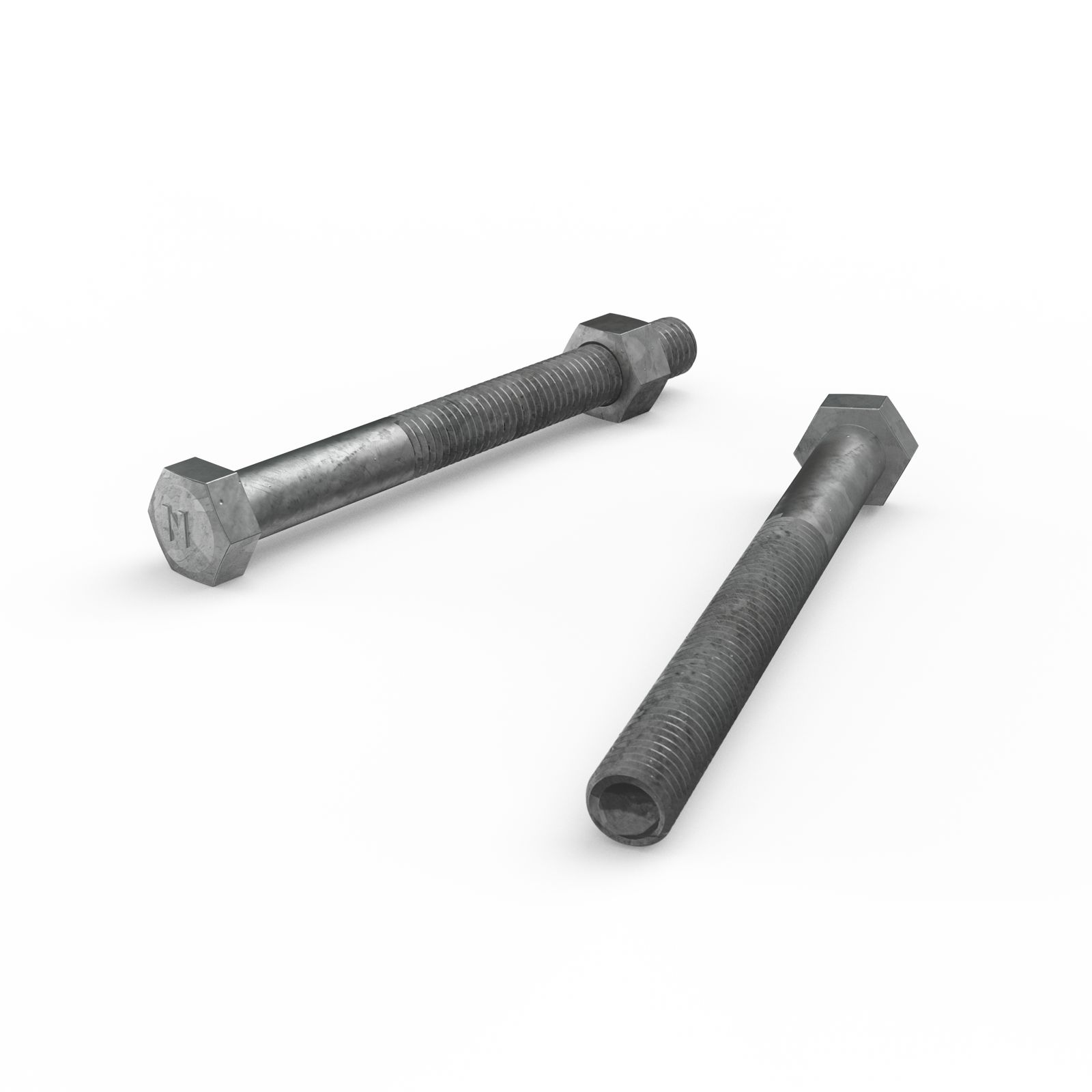 Zenith M12 x 120mm Hot Dip Galvanised Hex Head Bolt and Nut - 4.6 Grade Steel