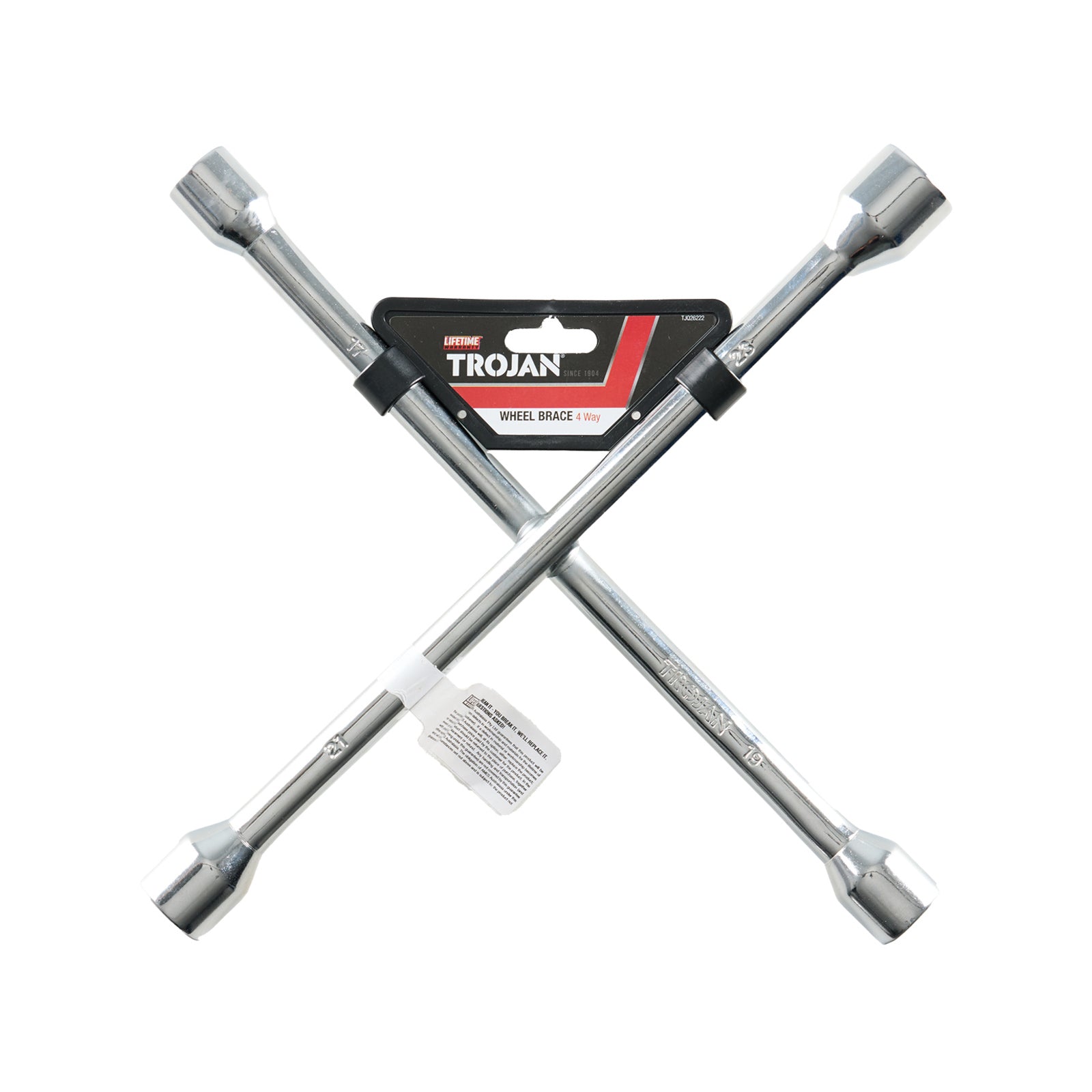 Trojan 4 Way Wheel Brace with Four Socket Sizes