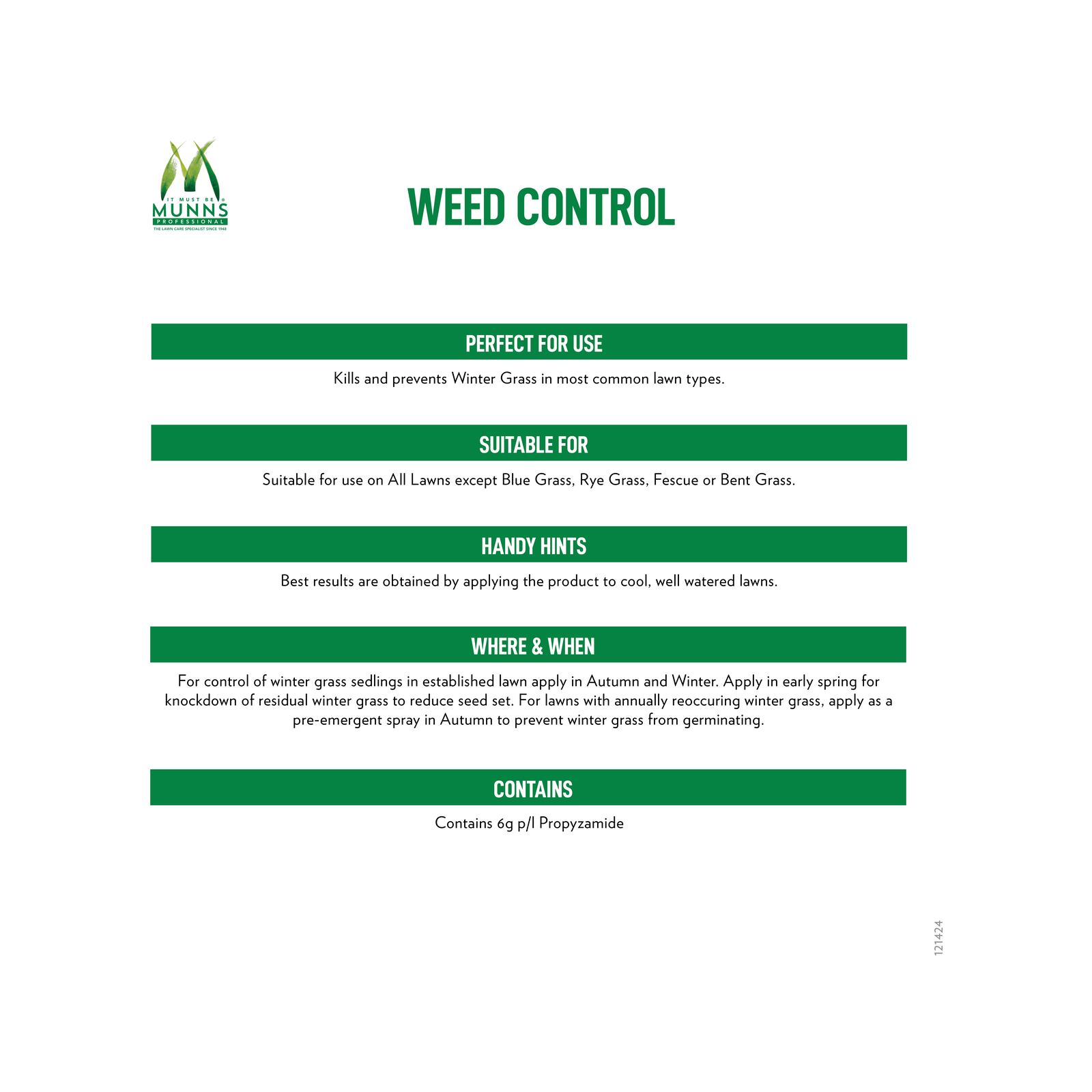 Munns Professional 2.4L Winter Grass Killer Weed Control Ready To Use