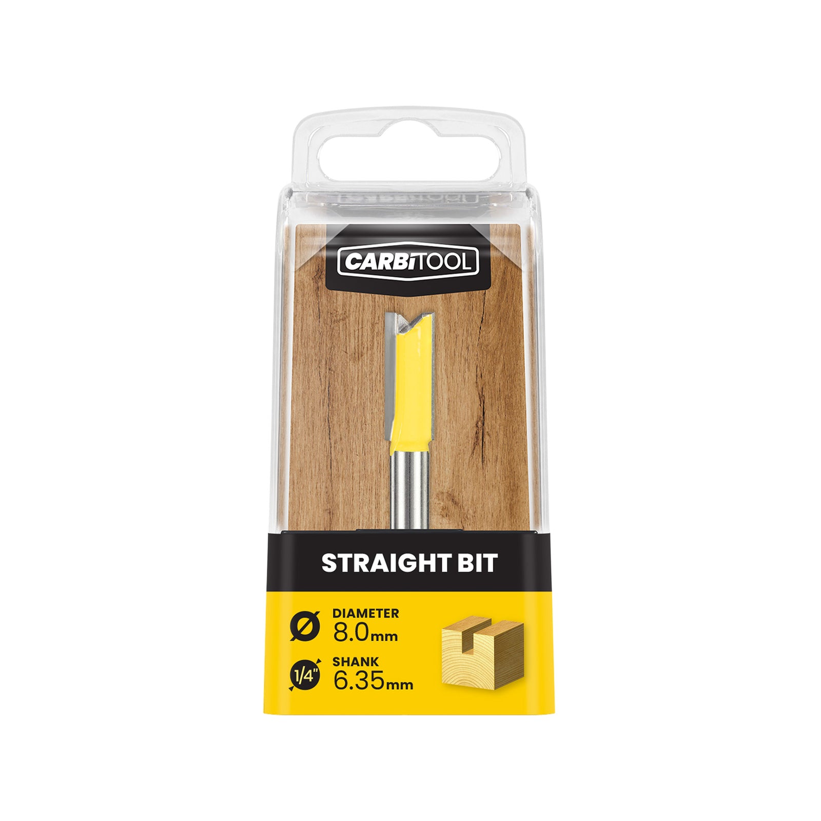 Carbitool 8.0mm TCT Straight Router Bit, Double Flute
