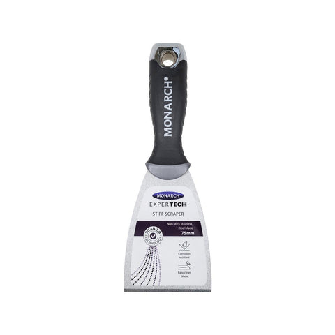 Monarch Expertech Stiff Scraper - 75mm - Stainless Steel - Non-Stick - SuperSaverAU - view 1