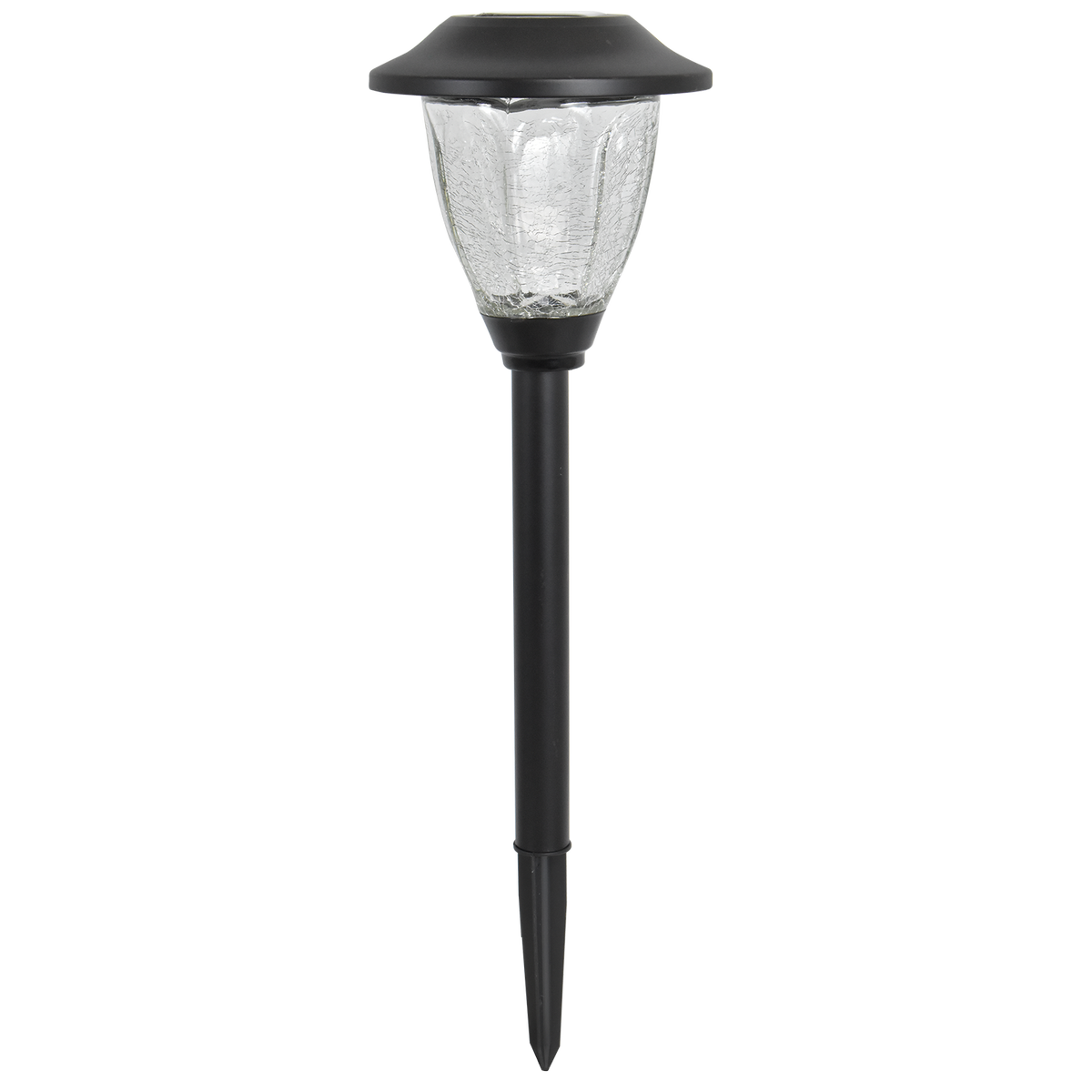 Click Charlotte Solar LED Pathway Light Crackled Glass