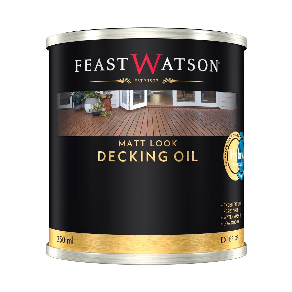 Feast Watson 250ml Natural Matt Look Decking Oil, Water-Based UV Resistant Timber Oil