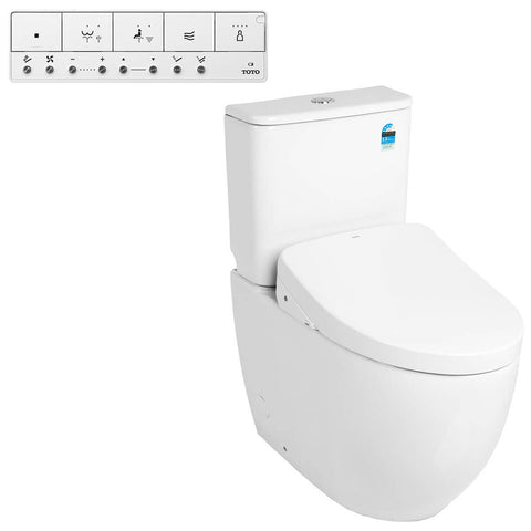 Toto Elong Back To Wall Smart Toilet Suite - Gloss White, S7 Washlet, Air-In Wonderwave, Auto Lid - ELONGBTWS7