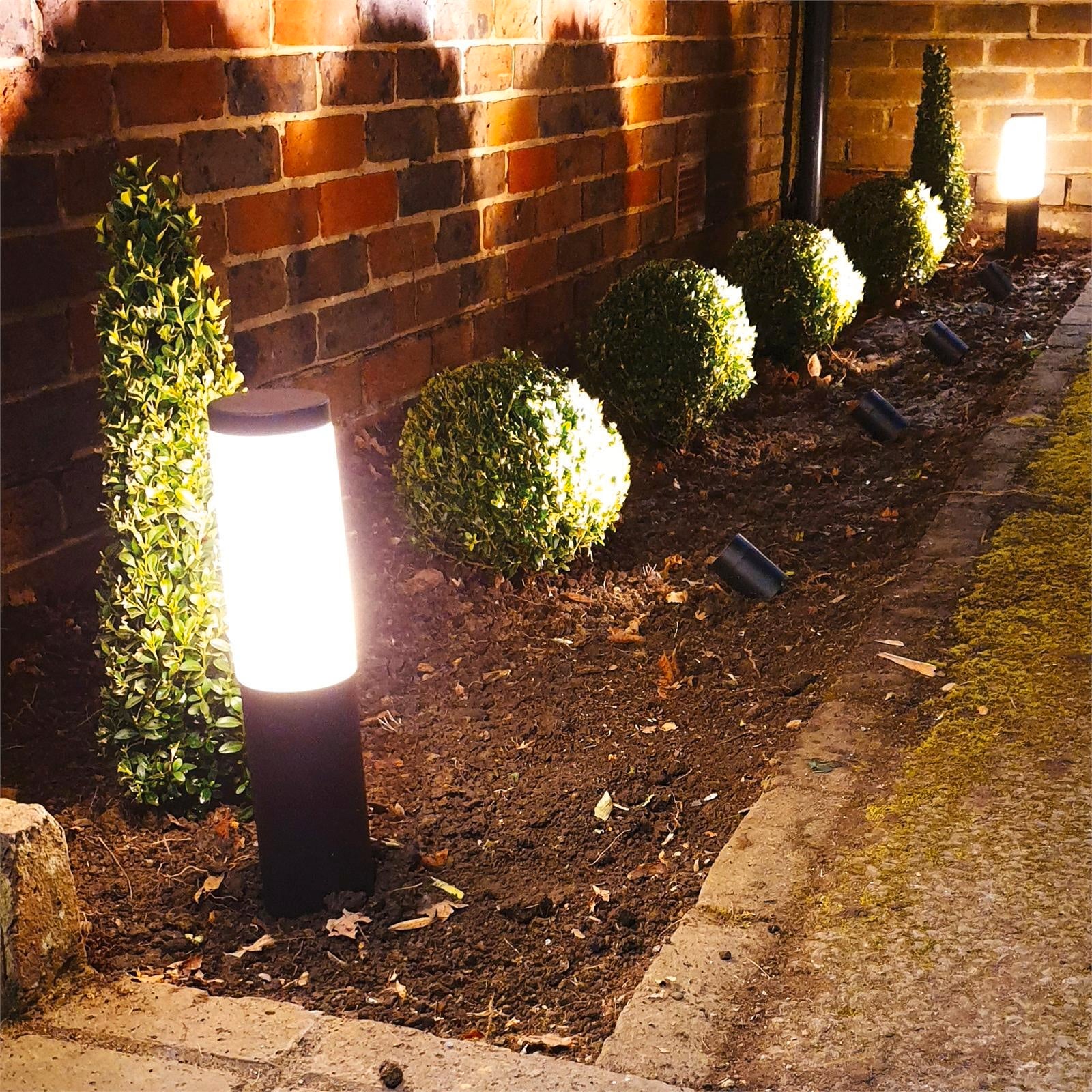 Elluminate Warm White Black Garden Bollard Light Metal 12V 3W Weather Resistant Outdoor