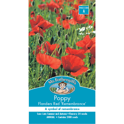 Mr Fothergill Poppy Flanders Red Flower Seeds 60cm Annual Sunny - SuperSaverAU - view 1