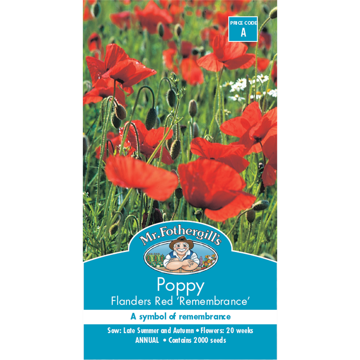 Mr Fothergill Poppy Flanders Red Flower Seeds 60cm Annual Sunny - SuperSaverAU - view 1
