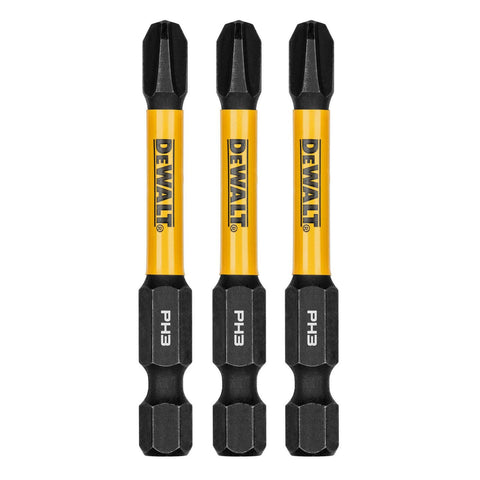DeWALT FLEXTORQ 57mm PH3 Impact Screwdriver Bits 3 Pack