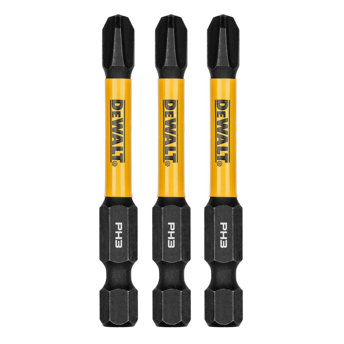 DeWALT FLEXTORQ 57mm PH3 Impact Screwdriver Bits 3 Pack