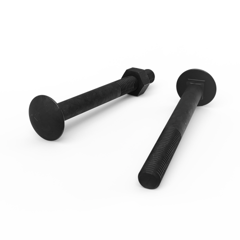 ZENITH M10 x 100mm Galvanised Black Cup Head Bolt & Nut