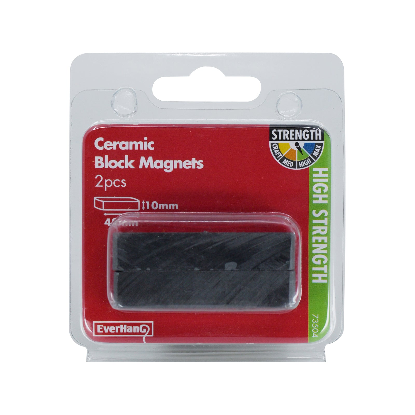 Everhang 48 x 10mm Ceramic Ferrite Block Magnet - 2 Pack