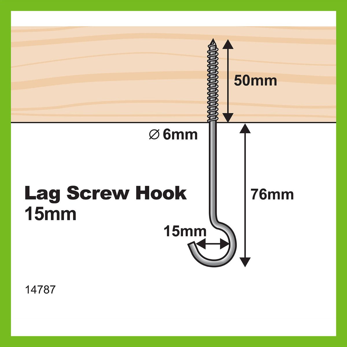 Everhang 4.8 x 127mm Zinc Plated Steel Lag Screw, 15kg Load