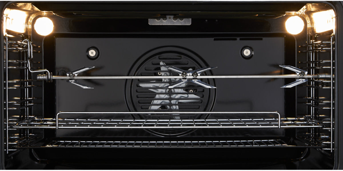 Brohn 90cm Built-In Electric Oven - 100L Net, Rotisserie, Triple Glazed, Stainless Steel - BRO9001