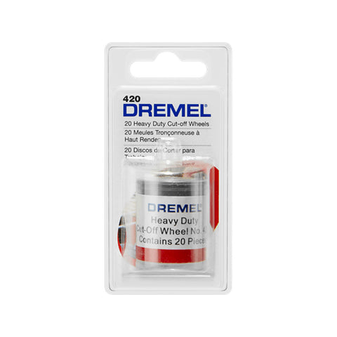 Dremel 24mm Reinforced Cut-Off Wheels 20 Pack (420) - Brown Rotary Tool Cutting Discs