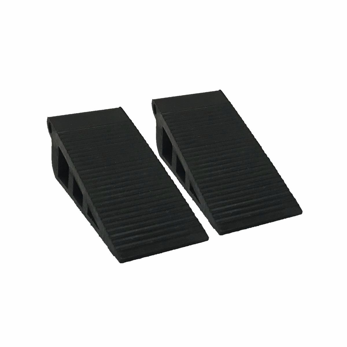 Adoored Medium Black Rubber Door Wedge - 2 Pack, Weather Resistant