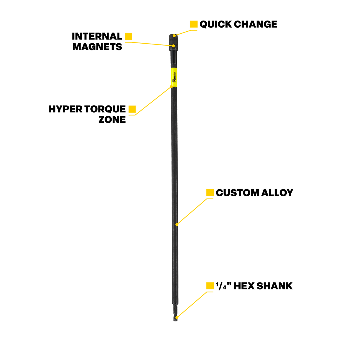 Kango HyperTorque 4-Piece Impact Extension Bar Set 75-450mm KYIEBM4S