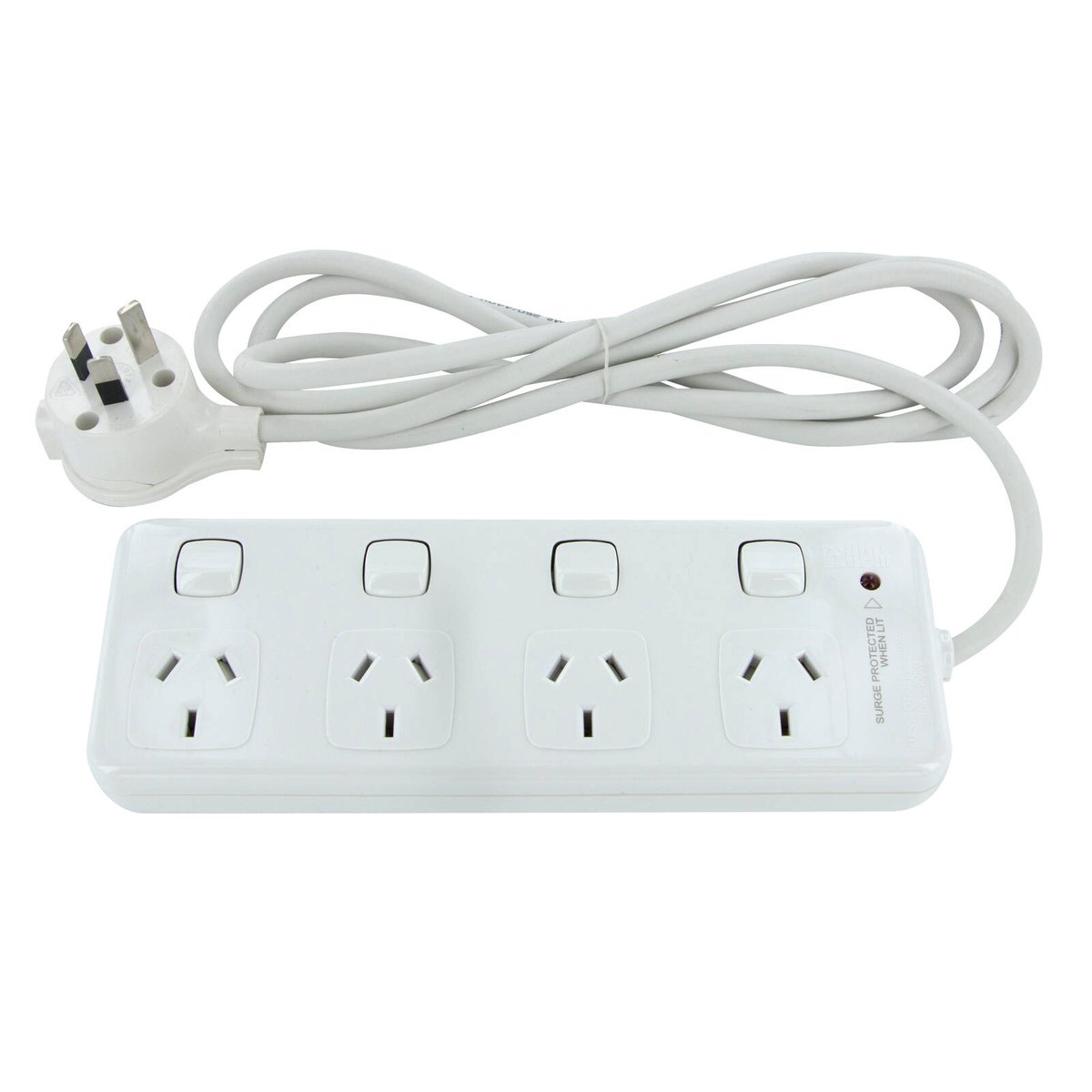 HPM Surge Protected Powerboard - 10A 4 Outlet - Plastic - Safe Design - SuperSaverAU - view 2