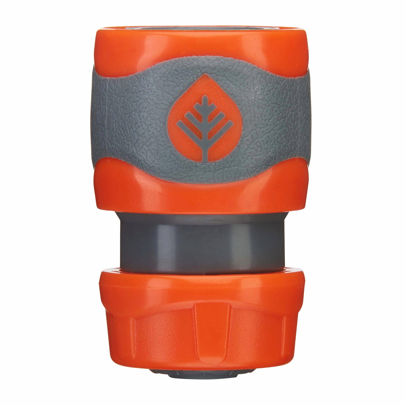 Pope 12mm Comfort Grip Hose Connector - Snap-On Flow Through Fitting, Orange/Grey