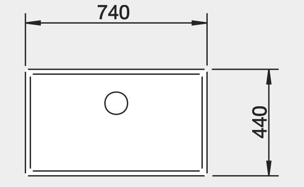 Blanco single bowl undermount sink - 18/10 stainless steel, 52L bowl, inbuilt overflow - CLARON700U
