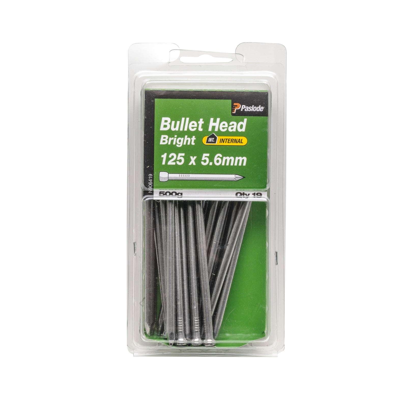 Paslode 125 x 5.6mm 500g Bright Steel Bullet Head Nails - 19 Pack