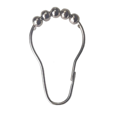Barelli Chrome Shower Curtain Rings with Rollers - 12 Pack - 15mm x 8mm x 5mm - SuperSaverAU - view 1