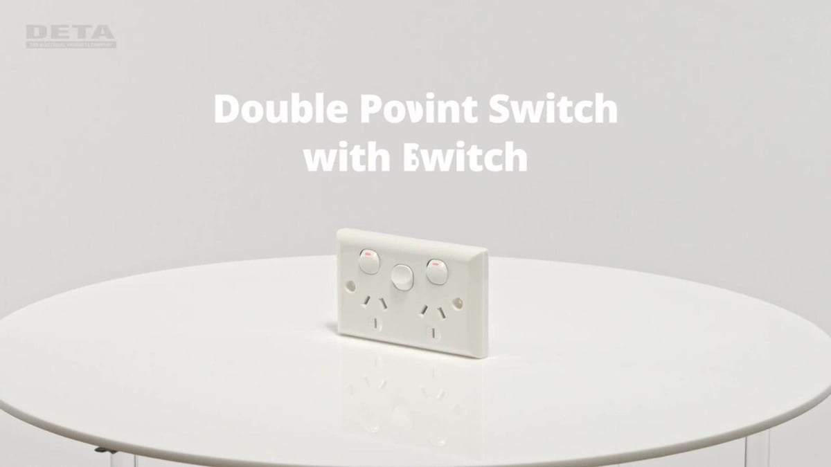 Deta White Solid Plate Double Power Point 250V 10A Extra Switch - SuperSaverAU - view 5