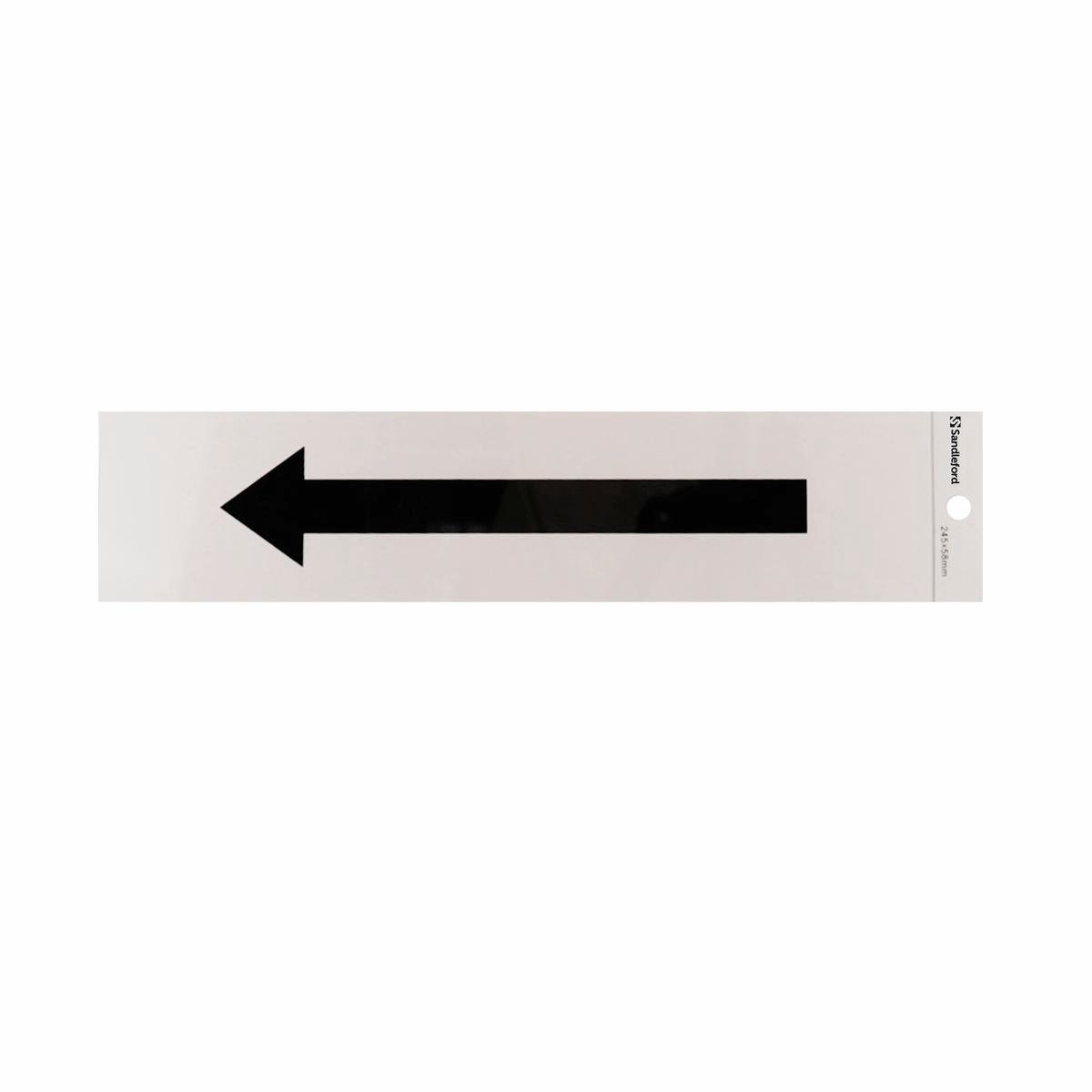 Sandleford 245 x 58mm Arrow Symbol Silver Self Adhesive Sign Weather Resistant