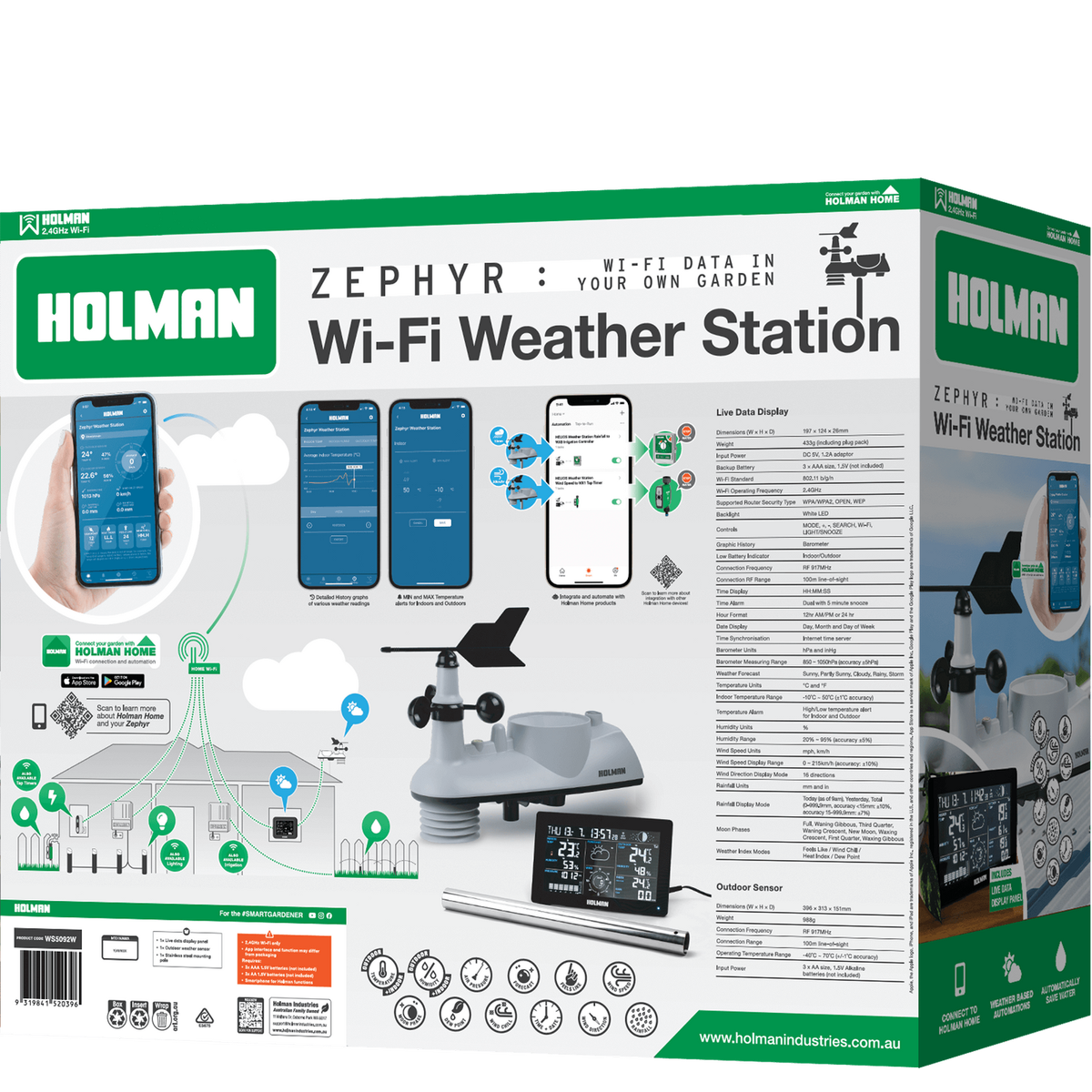 Holman Zephyr Wi-Fi Weather Station - 12 Data Points - Accurate Monitoring - SuperSaverAU - view 5