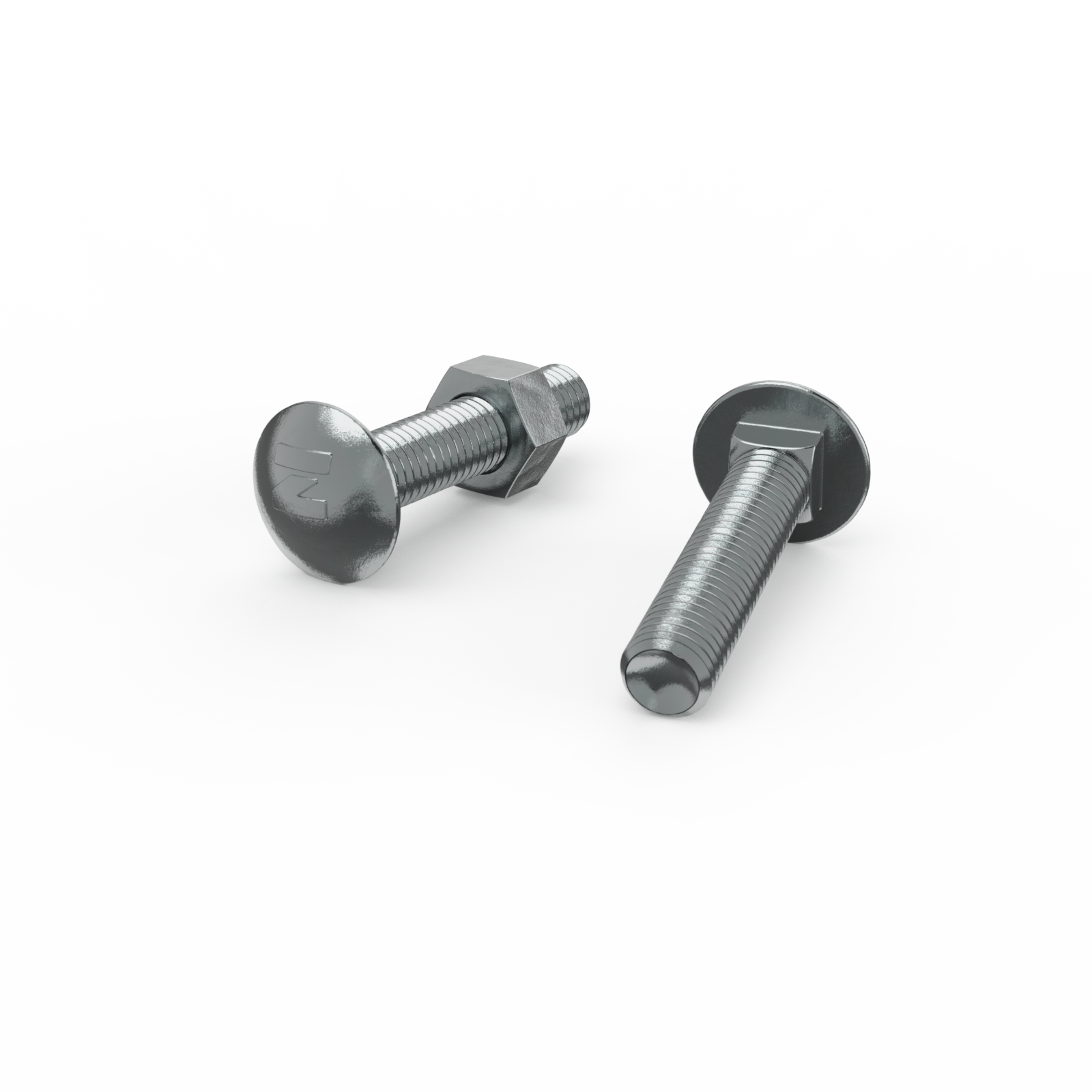 ZENITH M10 x 50mm Zinc Plated 4.6 Grade Cup Head Bolt and Nut