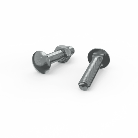 ZENITH M10 x 50mm Zinc Plated 4.6 Grade Cup Head Bolt and Nut