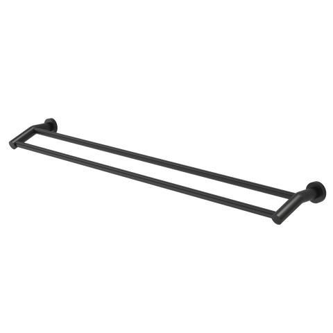 Caroma 900mm Matte Black Cosmo Double Towel Rail