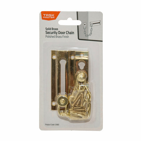 Taskmaster 32mm Polished Brass Solid Brass Security Door Chain