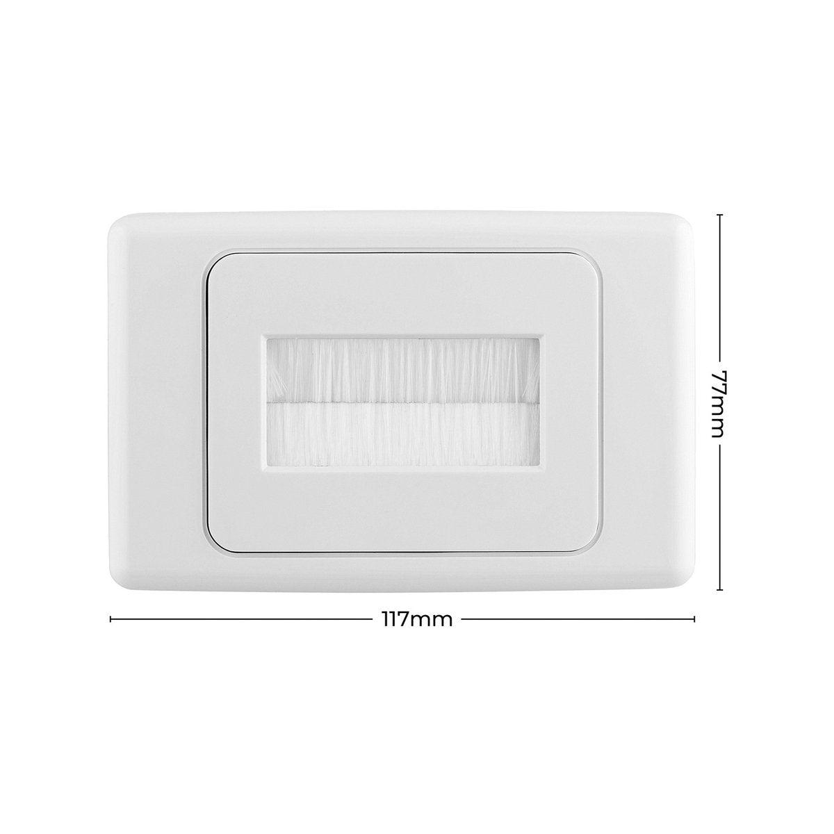 Deta White Brush Wall Cover Plate - Large Cable Entry - Polycarbonate - Neat Solution - SuperSaverAU - view 4