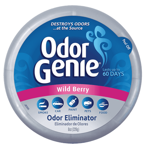 DampRid Odor Genie 226g, Wild Berry - Solid Gel Odour Eliminator with Charcoal
