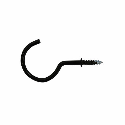 Everhang 28mm Black Powder Coated Steel Cup Hook 10 Pack