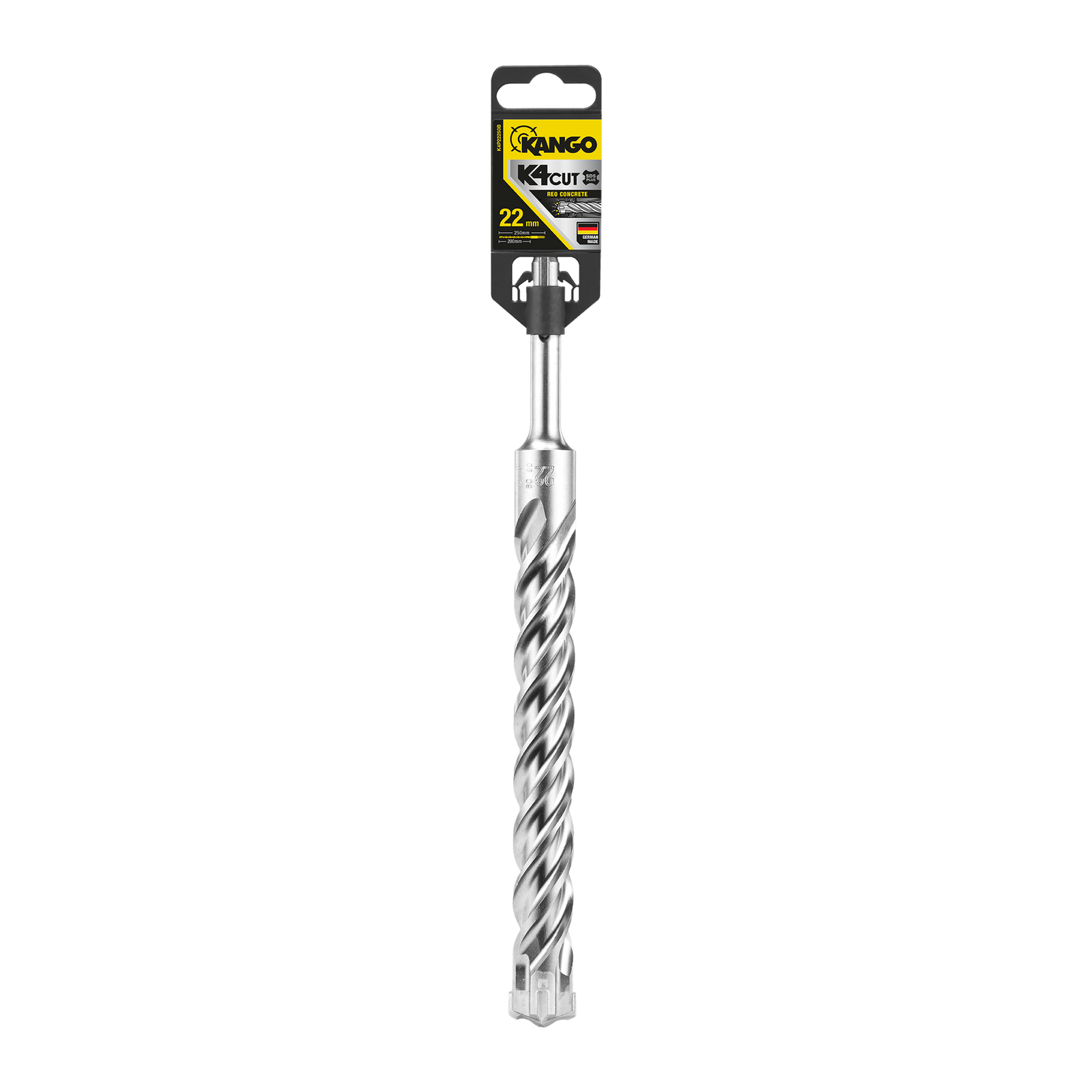 Kango 22mm x 250mm K4 SDS Plus Drill Bit for Concrete & Masonry, 200mm Drilling Depth