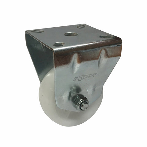 Move It 50mm White Polypropylene Fixed Plate Castor, Indoor, 40kg