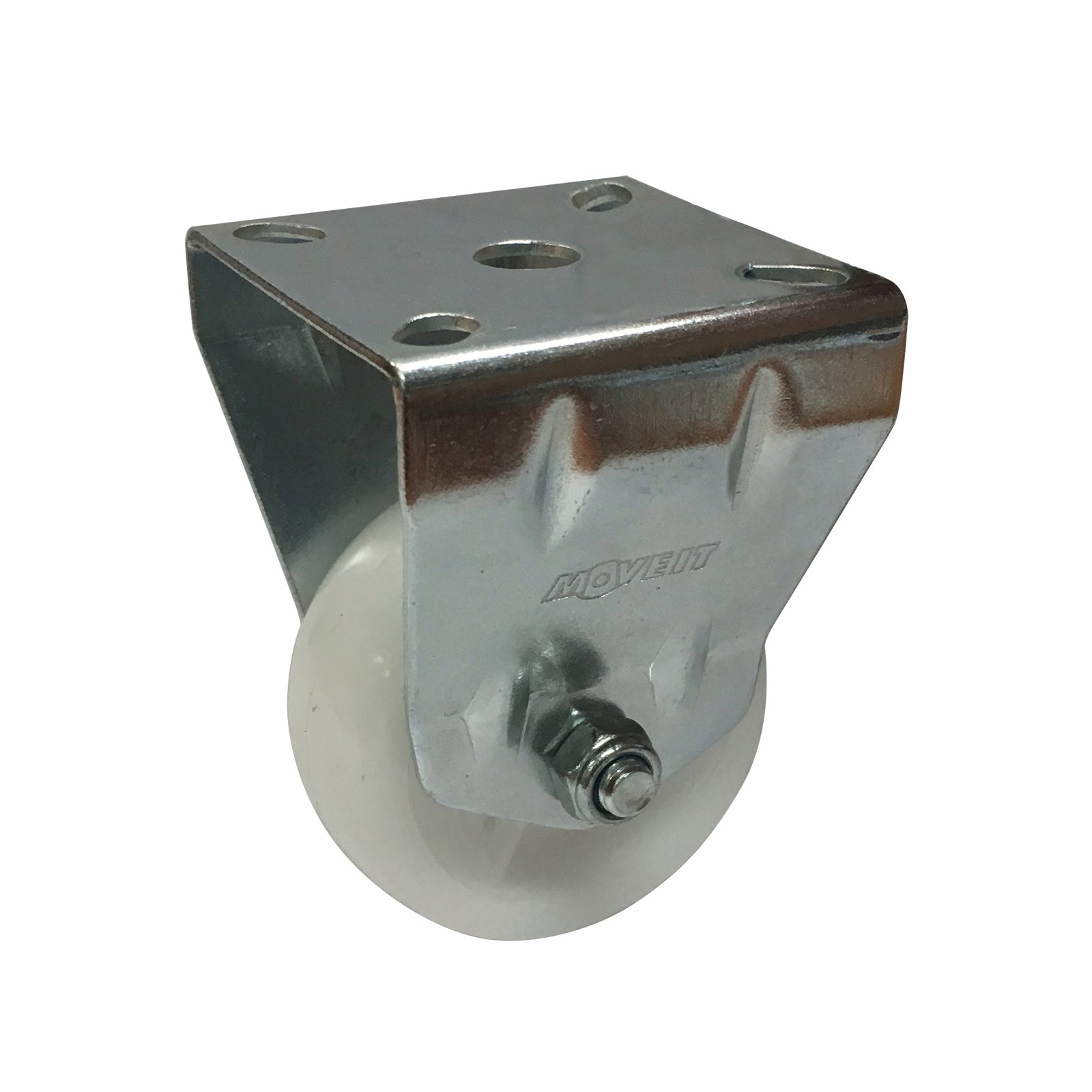Move It 50mm White Polypropylene Fixed Plate Castor, Indoor, 40kg