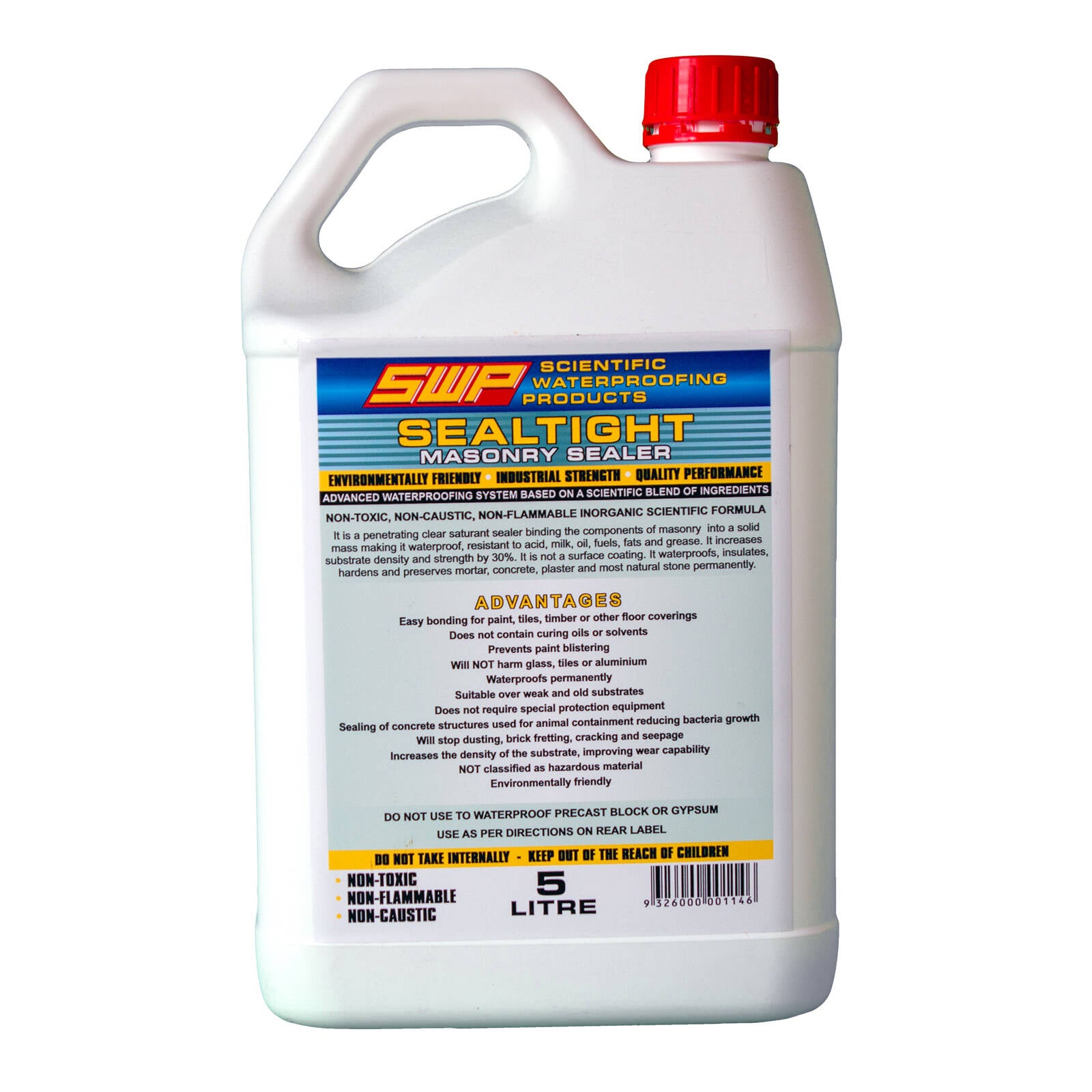 SWP Sealtight Masonry Sealer 5 Litre Clear Penetrating Waterproofer