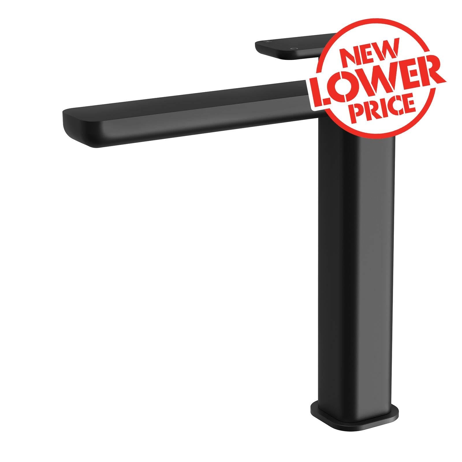 Mondella Overture Matte Black Tall Basin Mixer 5 WELS 500kPa WaterMark