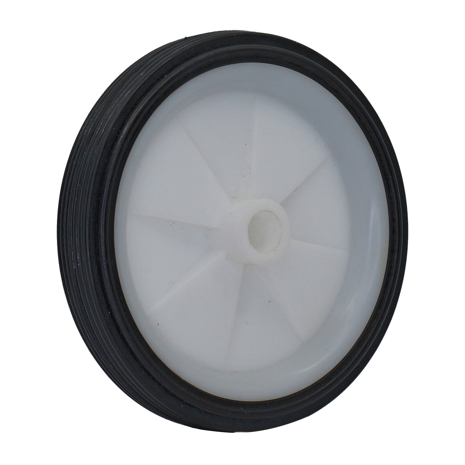 Move It 100mm White Plastic Centre Wheel with Rubber Tyre, Solid, 30kg Load
