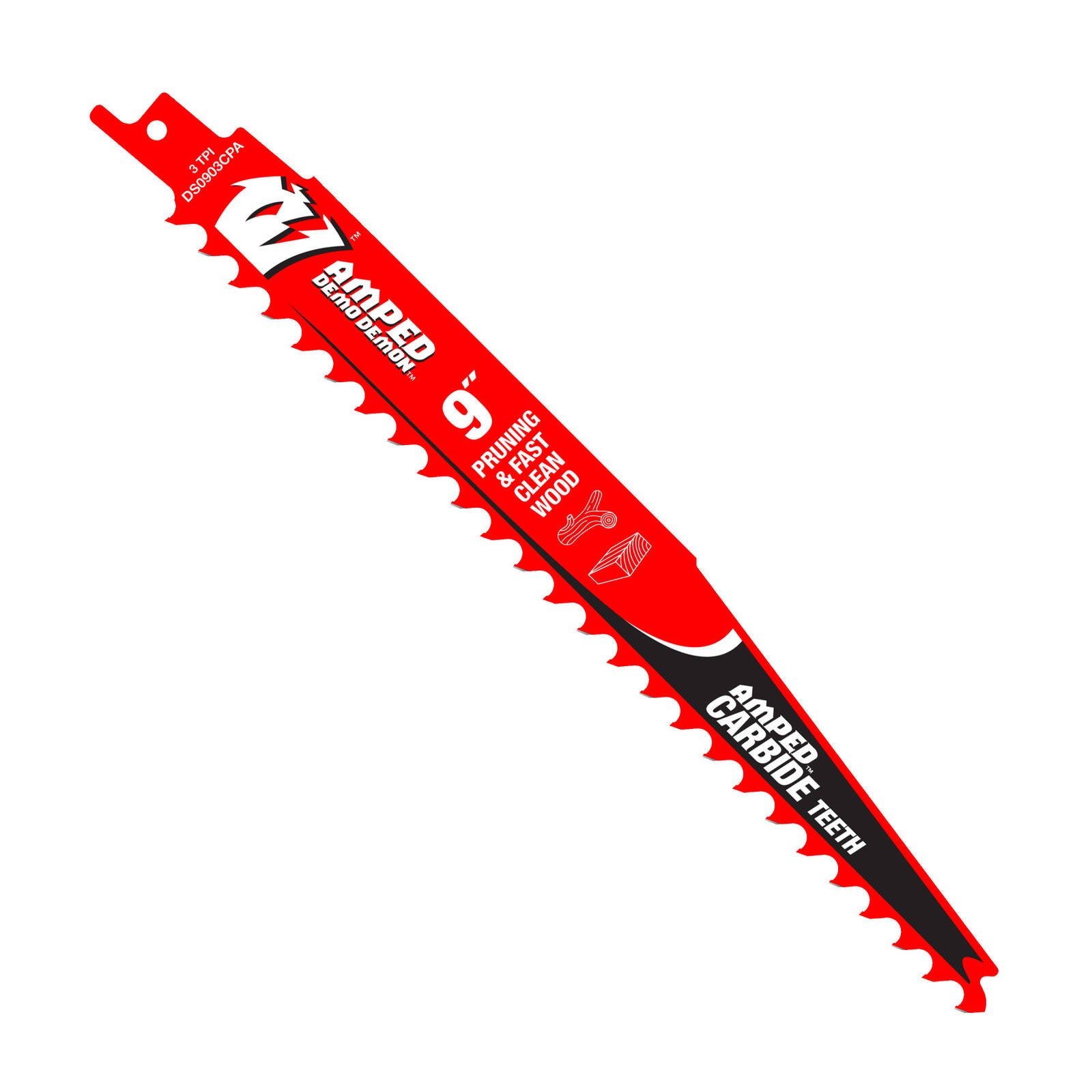 Diablo 9" Demo Demon 3TPI Carbide Reciprocating Saw Blade for Pruning & Clean Wood - 3 Pack