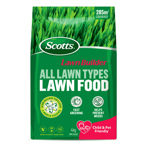 Scotts Lawn Builder All Lawn Types Lawn Food 4kg - Granular Slow Release, Covers 285m2